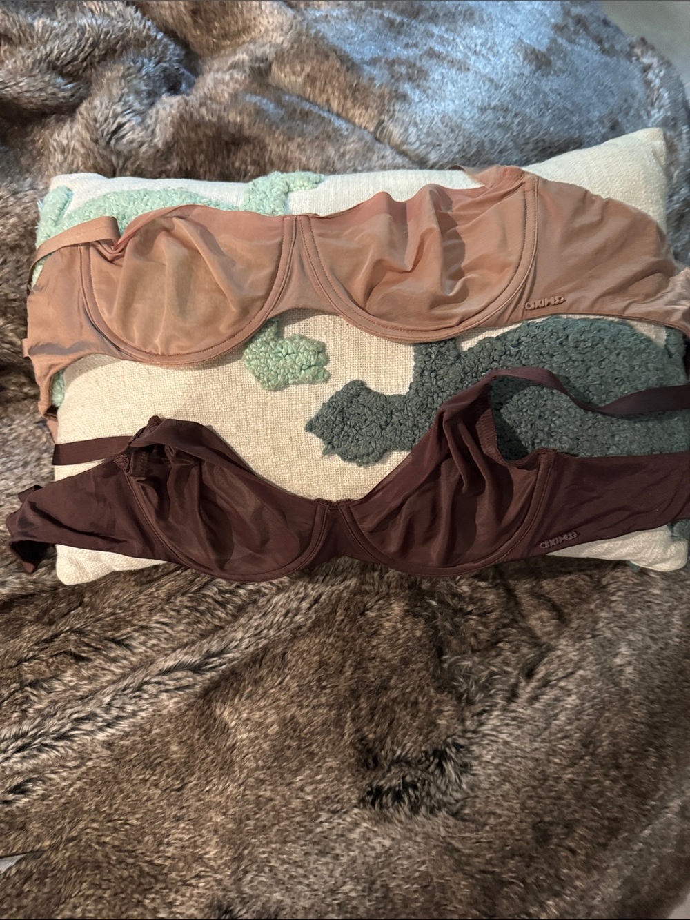 Sheer Underwire Bra - Nude and Chocolate